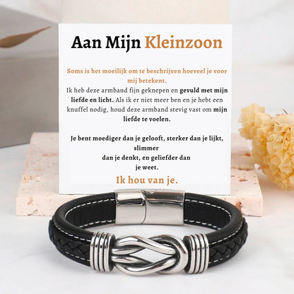 Aan Mijn Kleinzoon Infinity  Armband - Vergeet nooit hoeveel ik van je hou