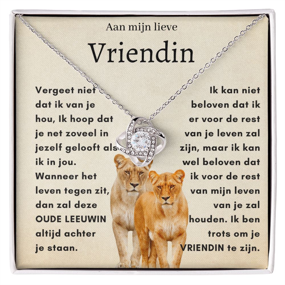 Voor Mijn Lieve Vriendin - Oude Leeuwin - Liefdesknoop Halsketting – Amelia  Sieraden